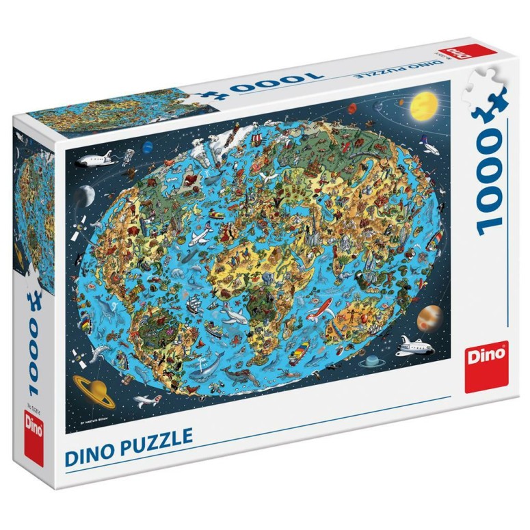 Puzzle Pcs Mapa Mundo Ilustrado Dino Puzzles