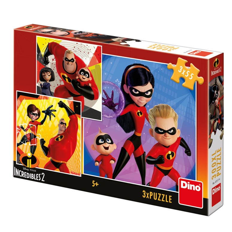 PUZZLE 3x55 pcs - The Incredibles 2: Heróis - Disney - DINO