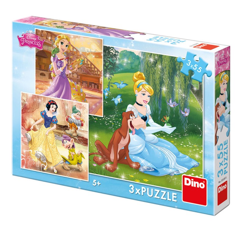 PUZZLE 3x55 pcs - Princesas - Tarde Livre - Disney - DINO