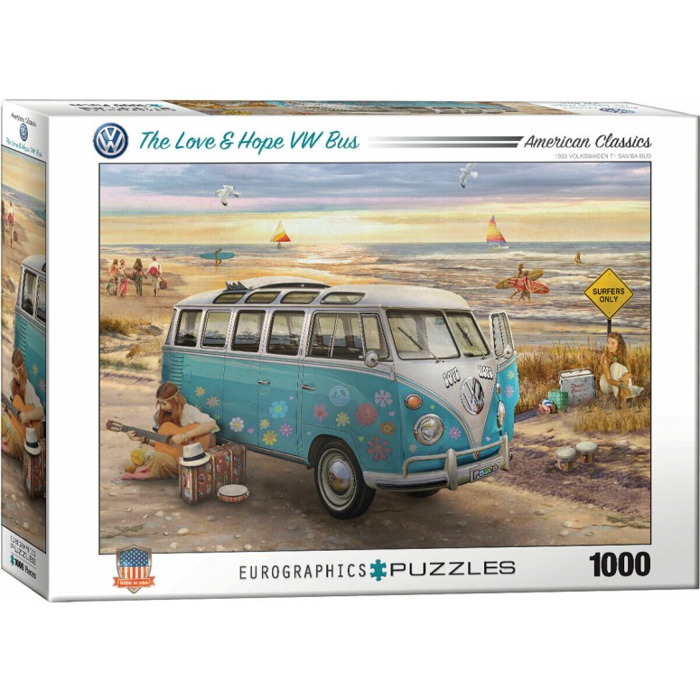 PUZZLE 1000 pcs The Love & Hope VW Bus - Eurographics