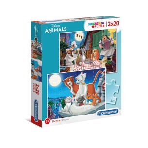 PUZZLE Disney Animals 2x20 pcs - CLEMENTONI