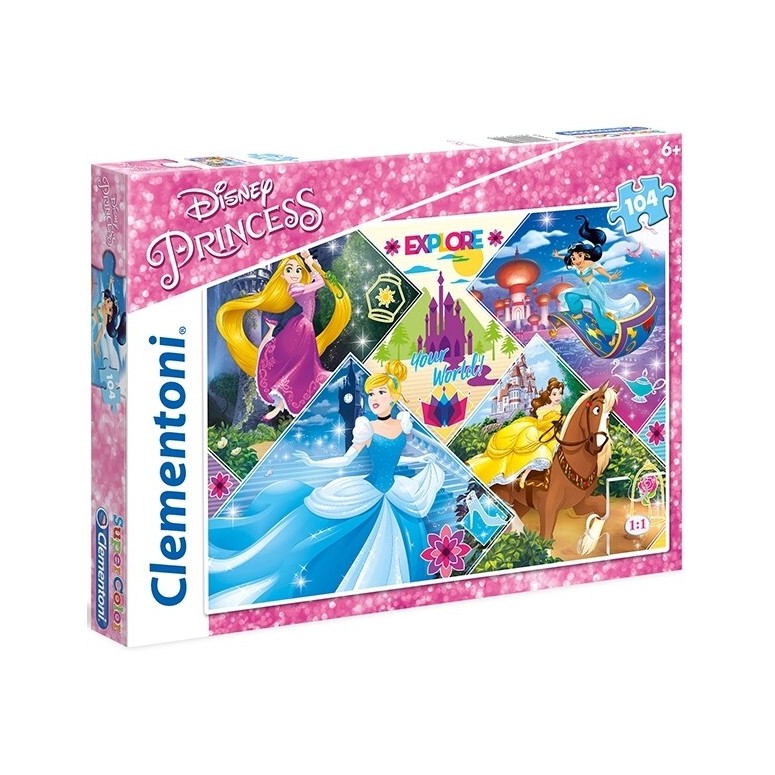 PUZZLE Super 104 pcs Princesas Disney -- CLEMENTONI